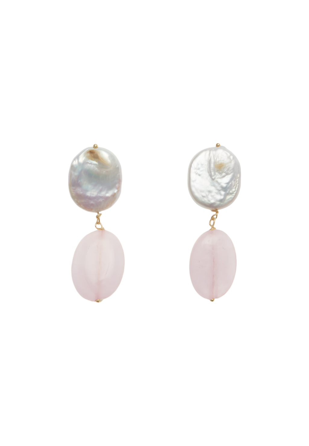 Laia Pearl and Rose Quartz Earrings