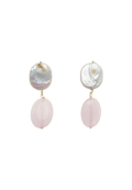 Laia Pearl and Rose Quartz Earrings