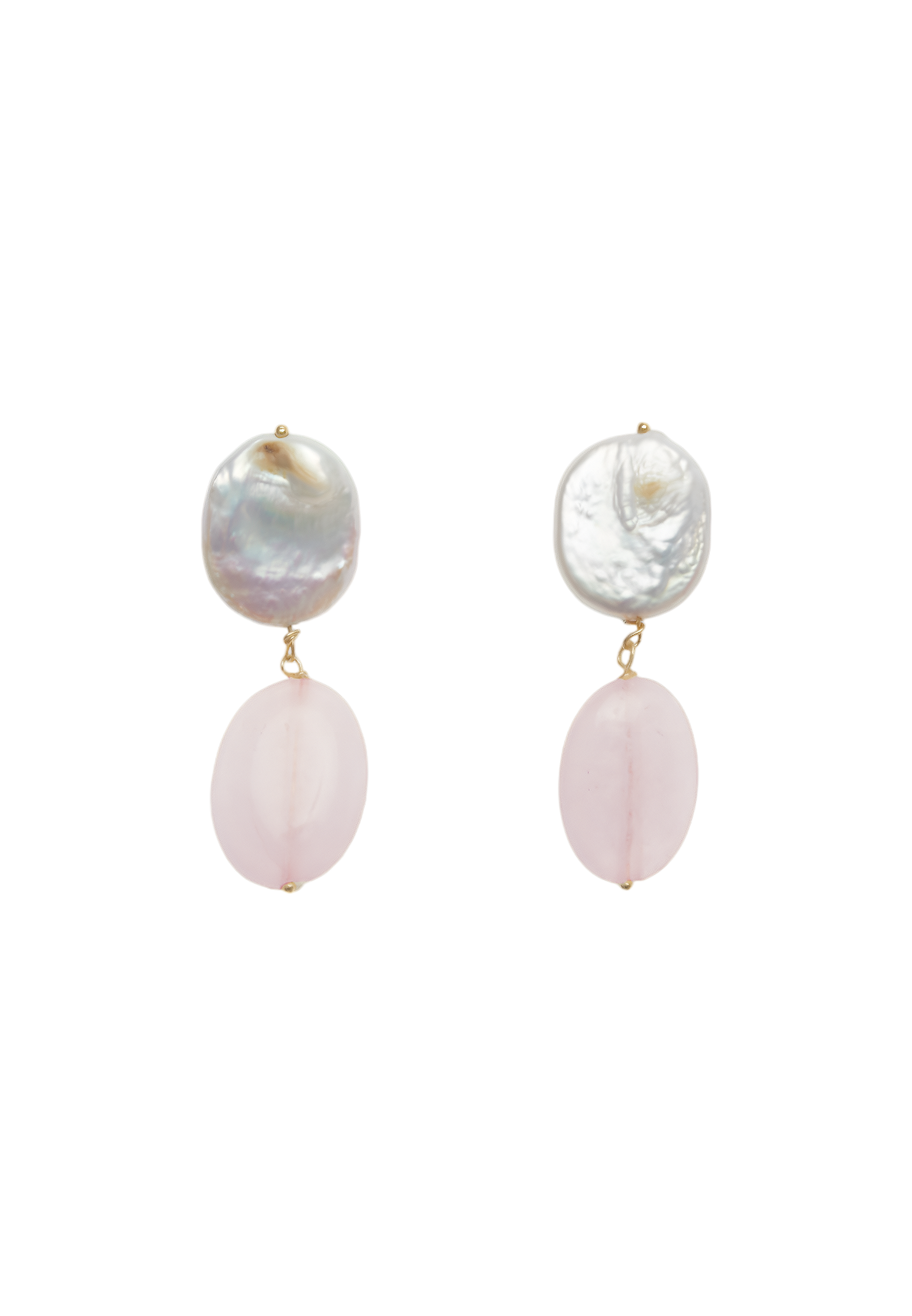 Pendientes Laia Perlas y Cuarzo Rosa