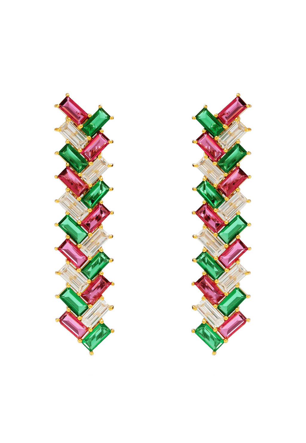 Pendientes Metrópolis Fucsia y Verde