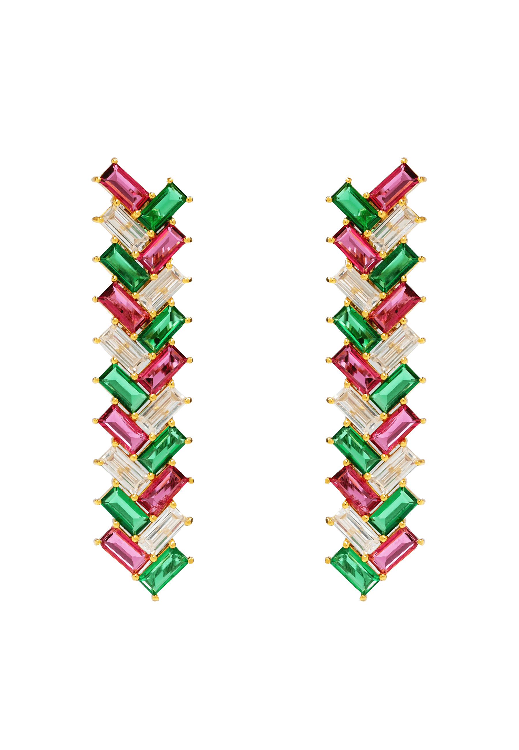 Pendientes Metrópolis Fucsia y Verde