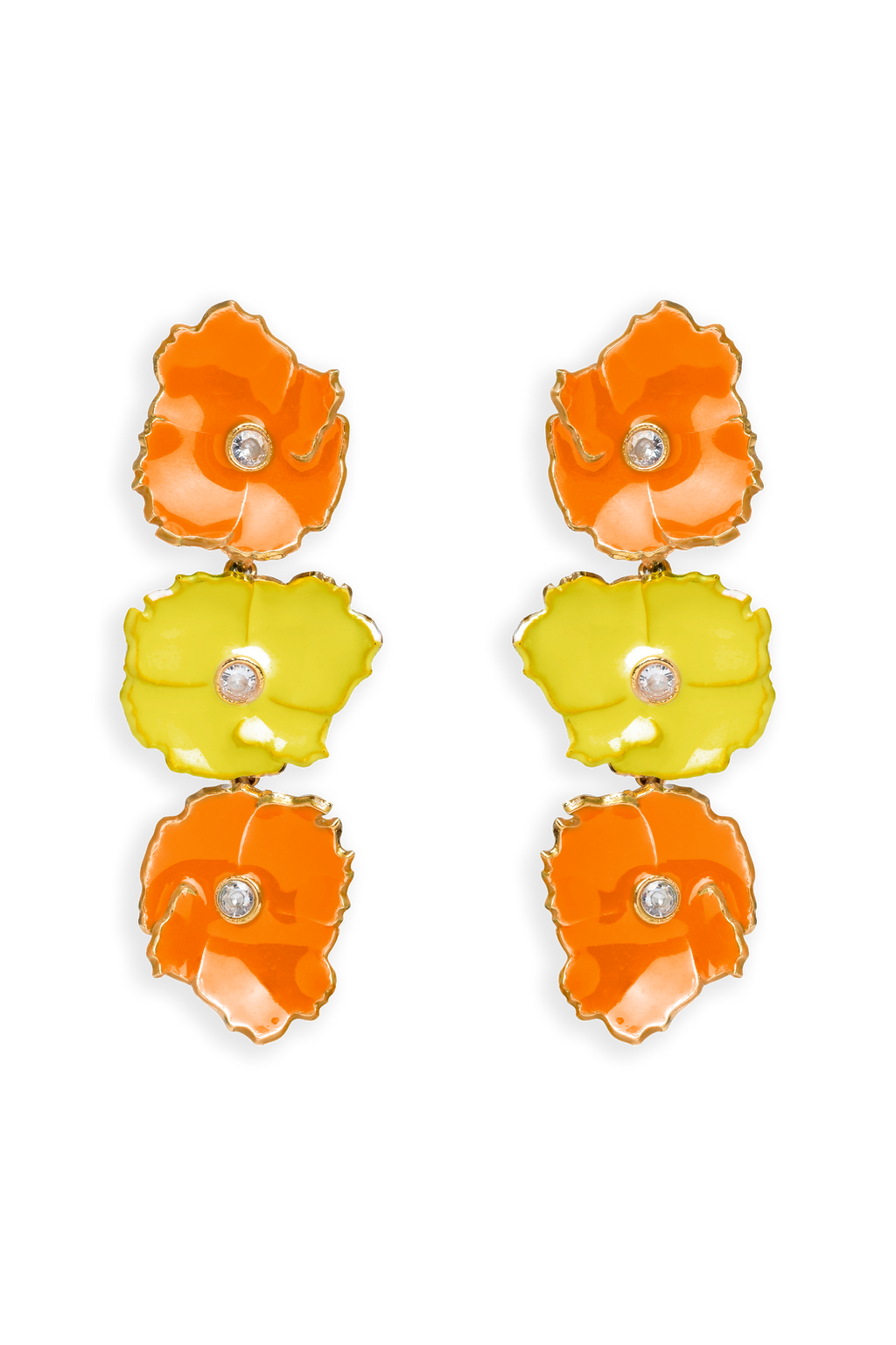 Pendientes Prunus Naranja y Amarillo