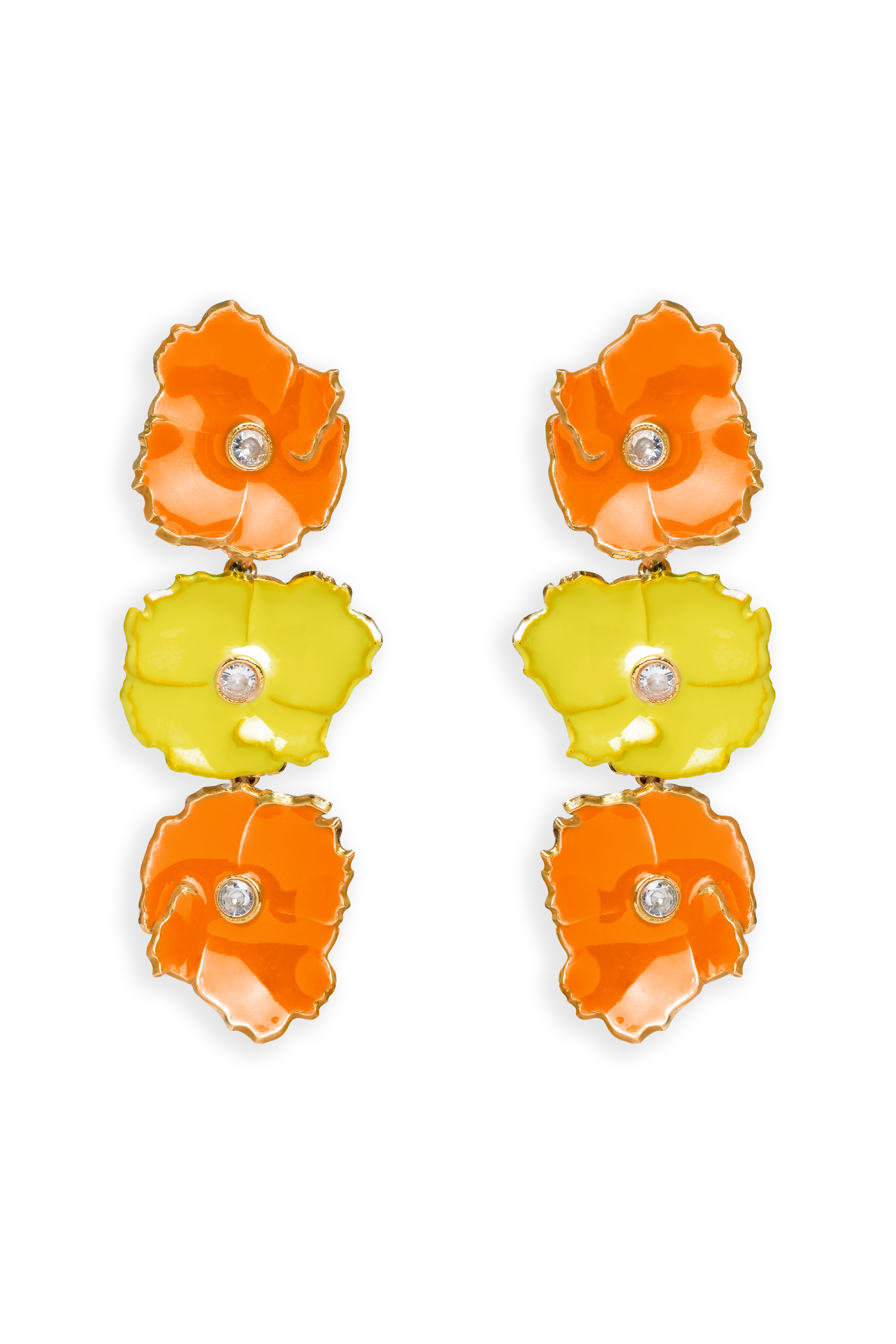 Pendientes Prunus Naranja y Amarillo