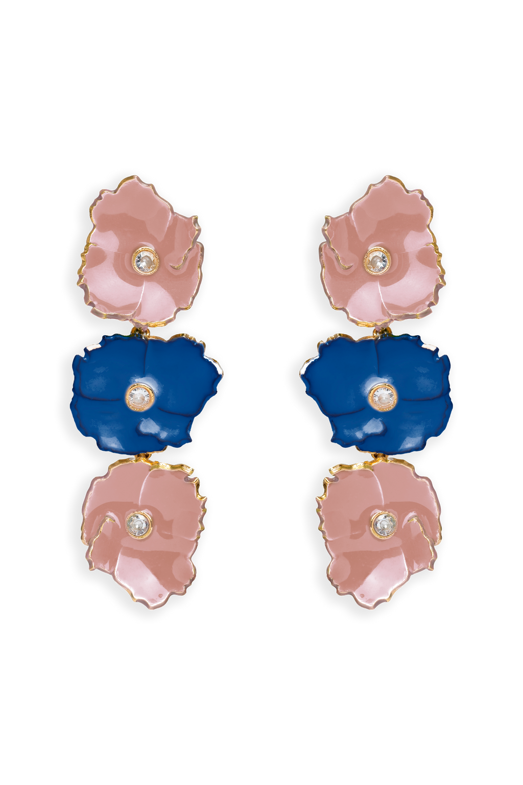 Pendientes Prunus Rosa y Azul