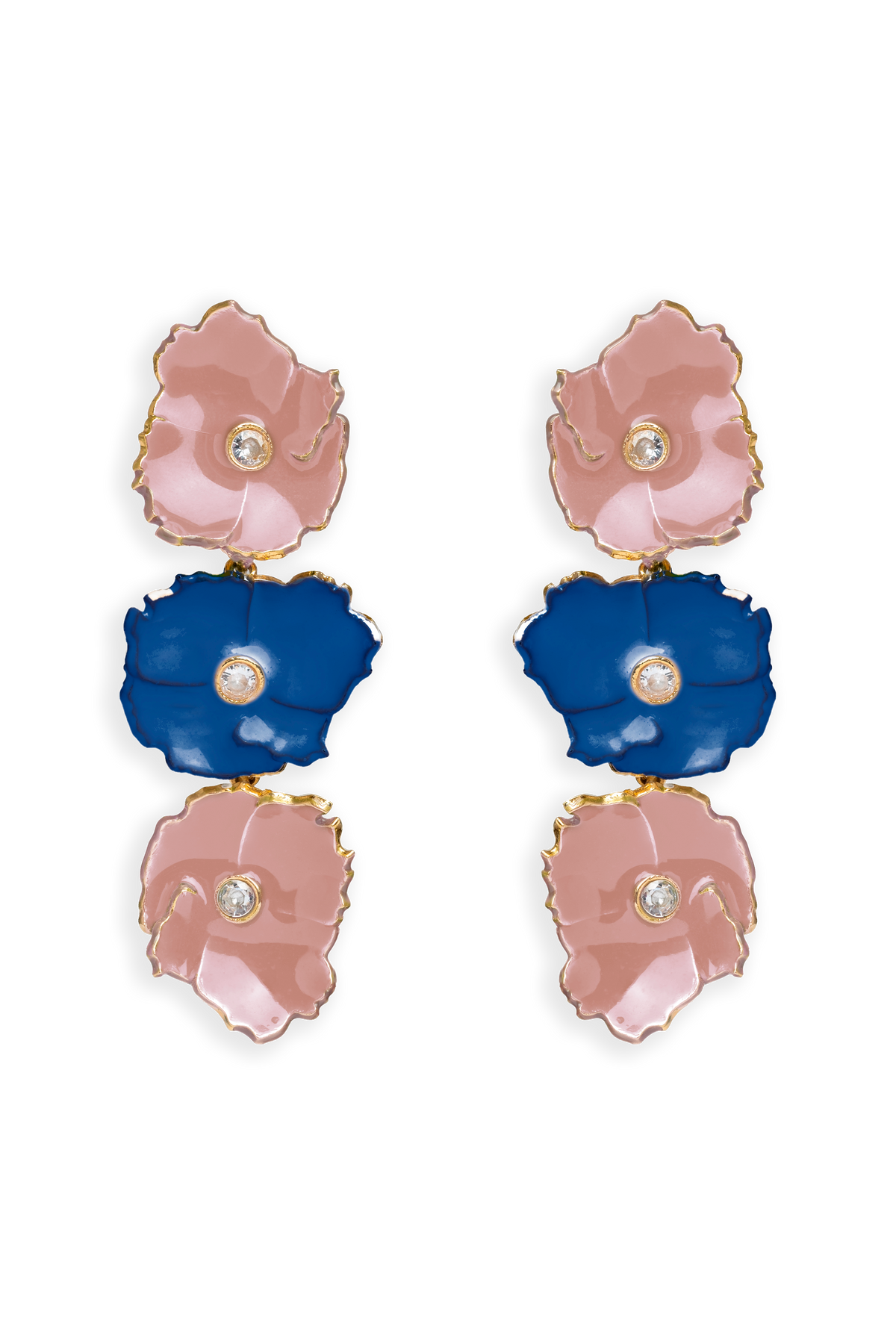 Pendientes Prunus Rosa y Azul