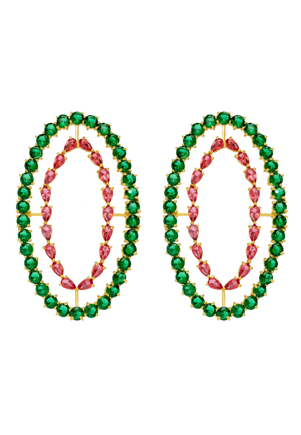 Pendientes Rivoli Fucsia y Verde