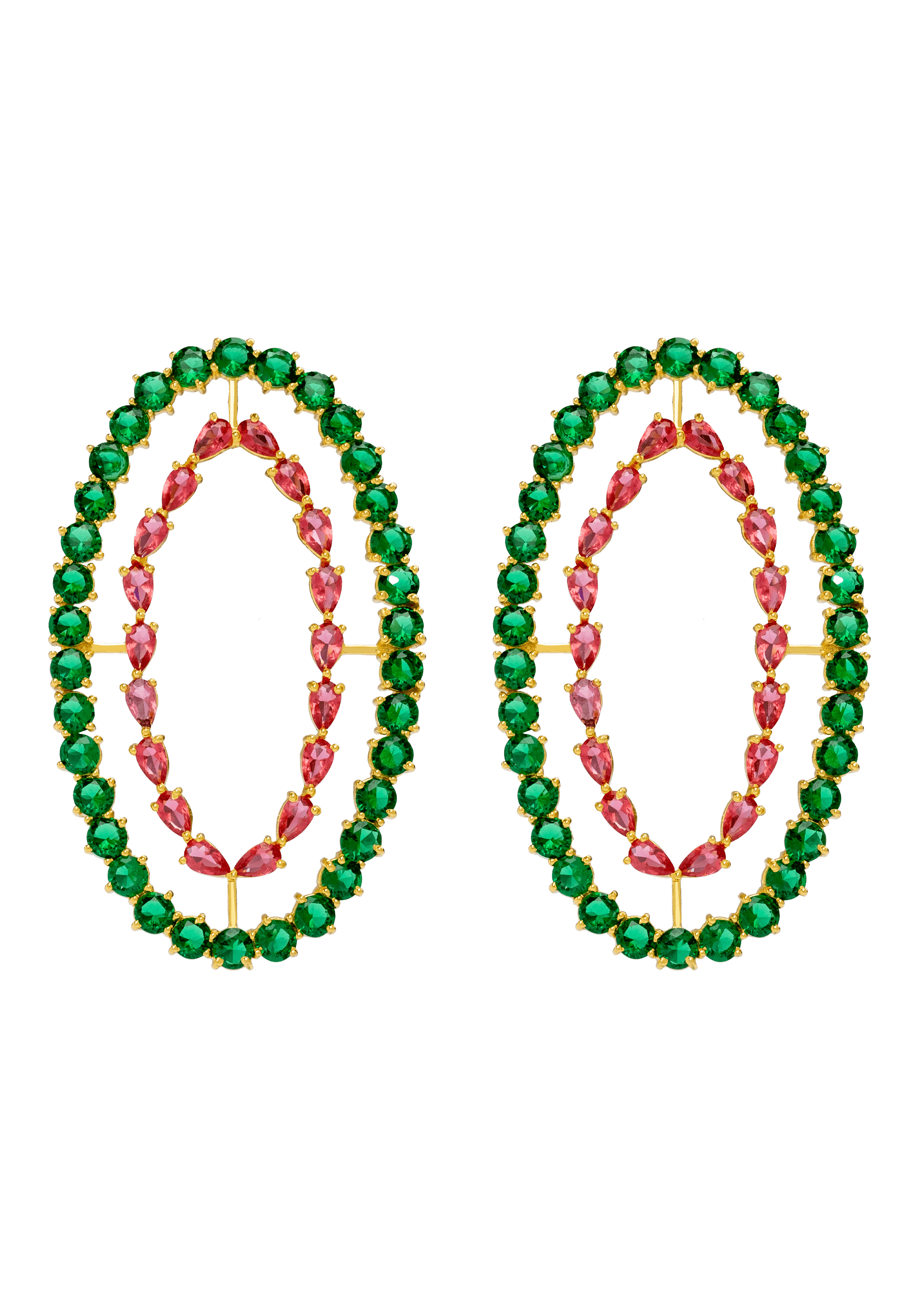 Pendientes Rivoli Fucsia y Verde