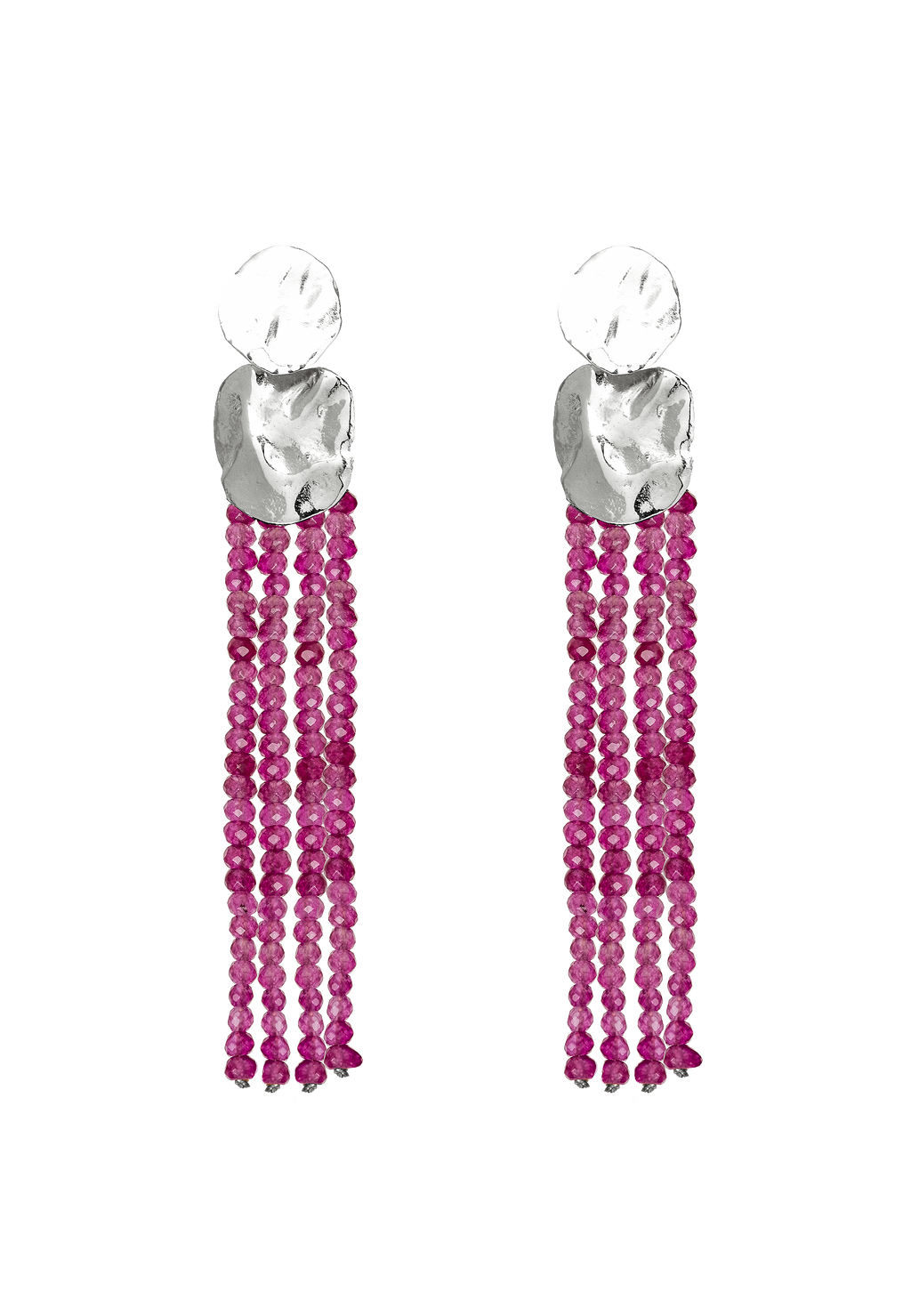 Pendientes Liliana Fucsias Plata