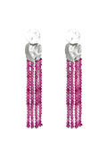 Pendientes Liliana Fucsias Plata