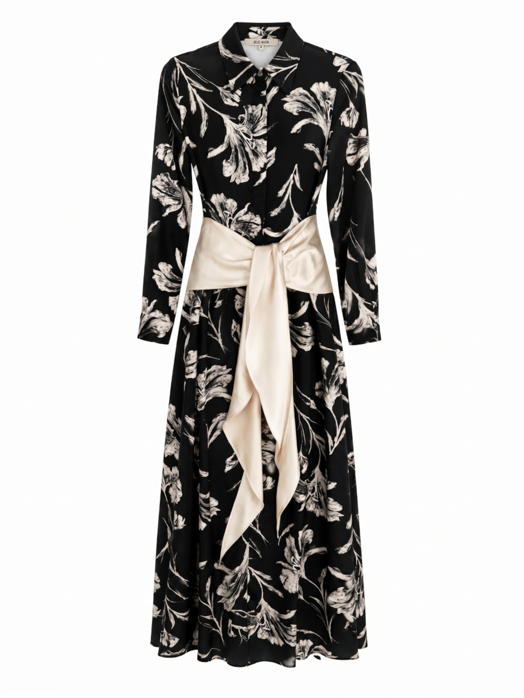Lida long black floral dress