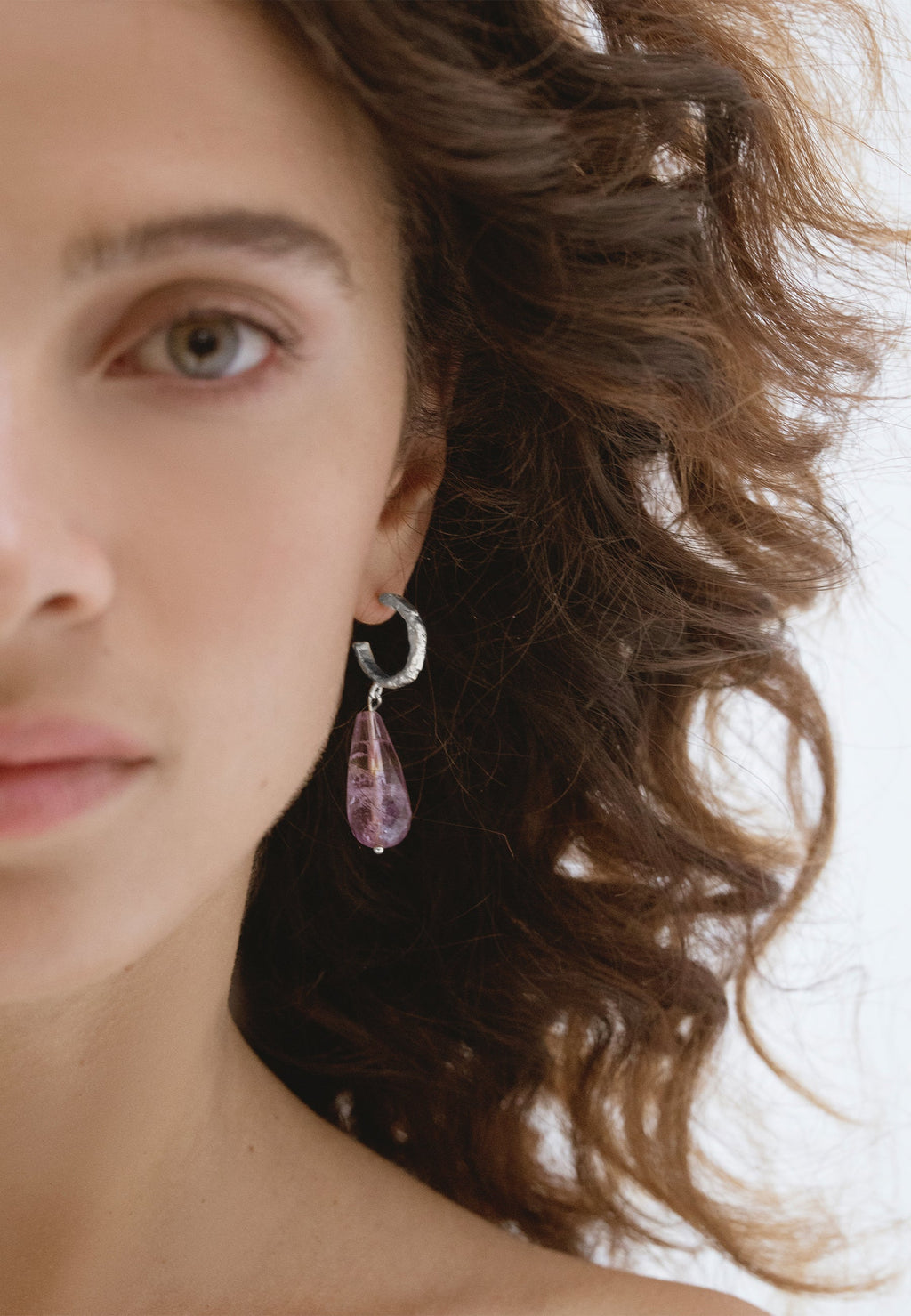 Aros Plata Salma Amatista
