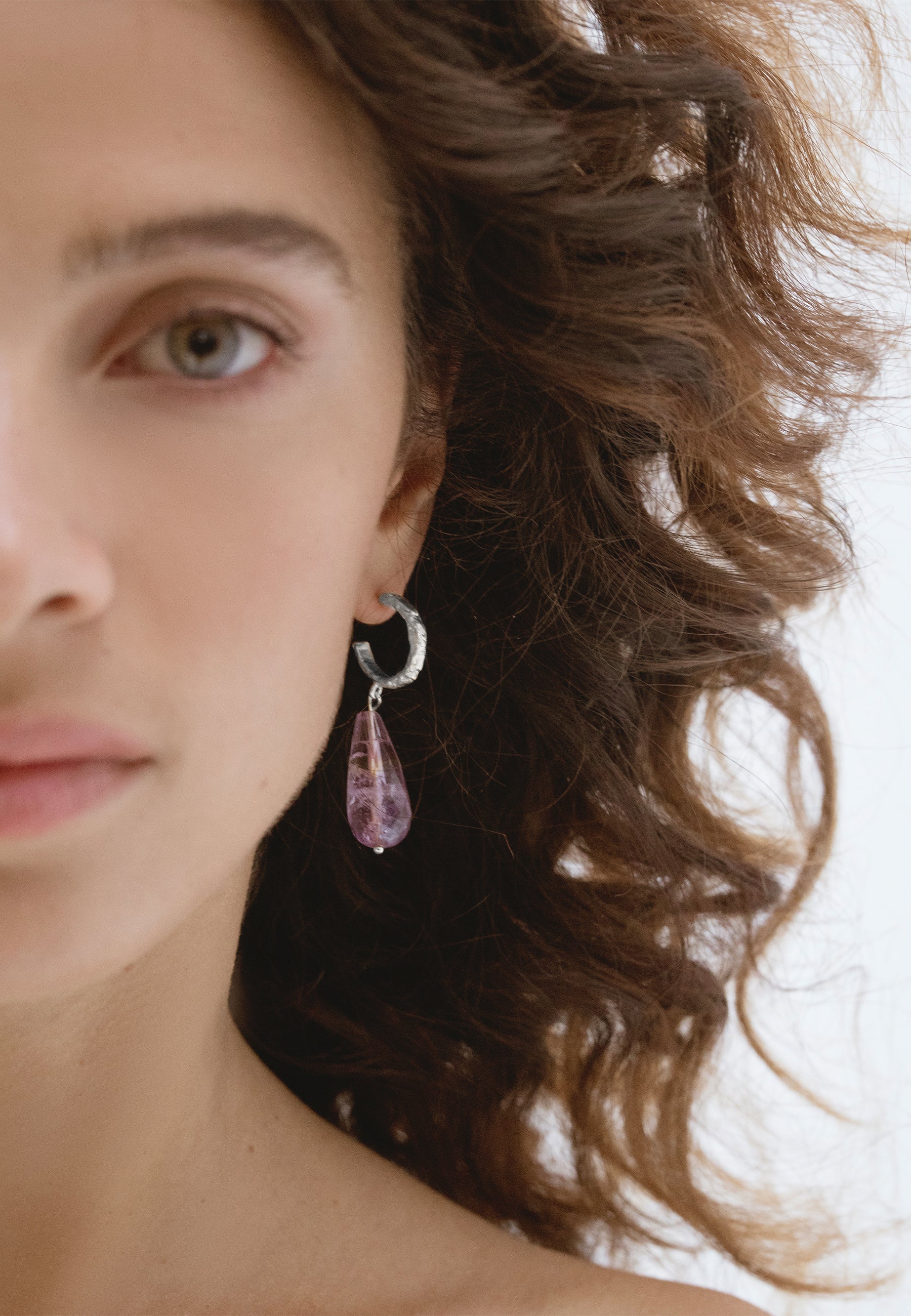 Aros Plata Salma Amatista