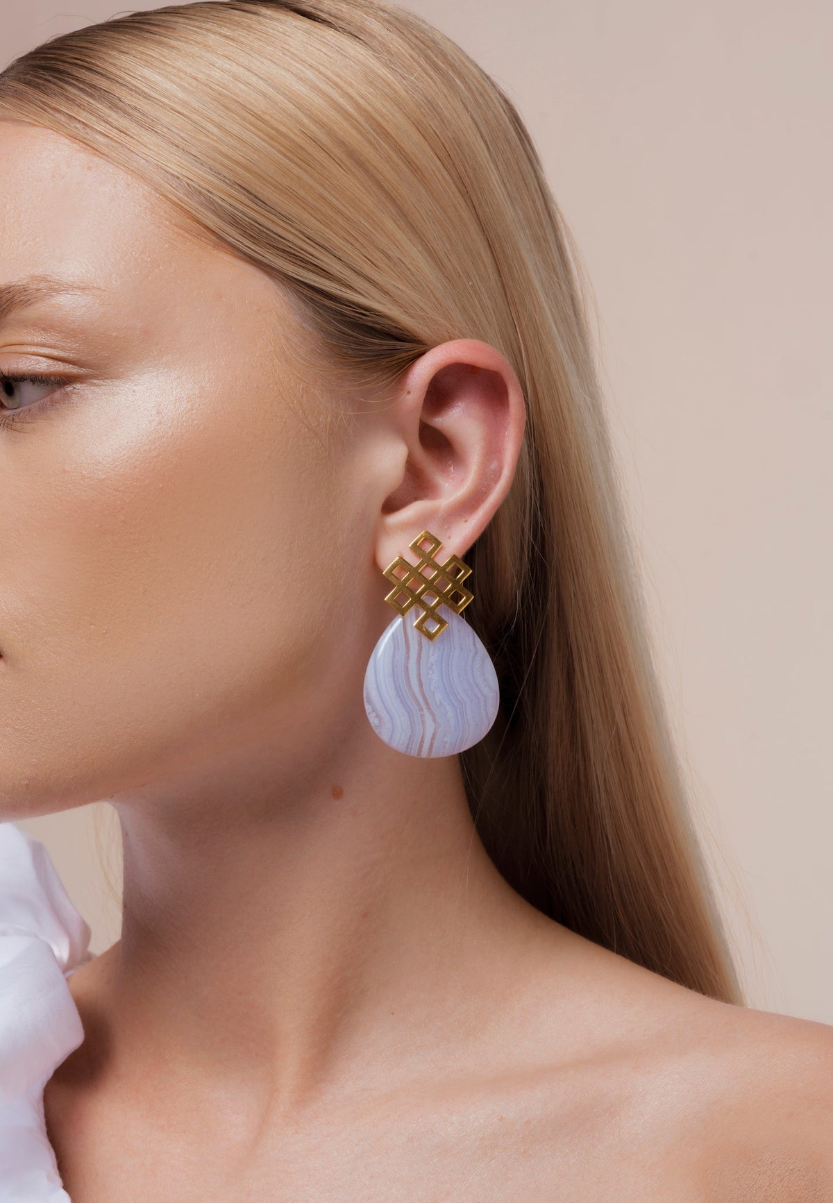 Pendientes Endless Knot Azul
