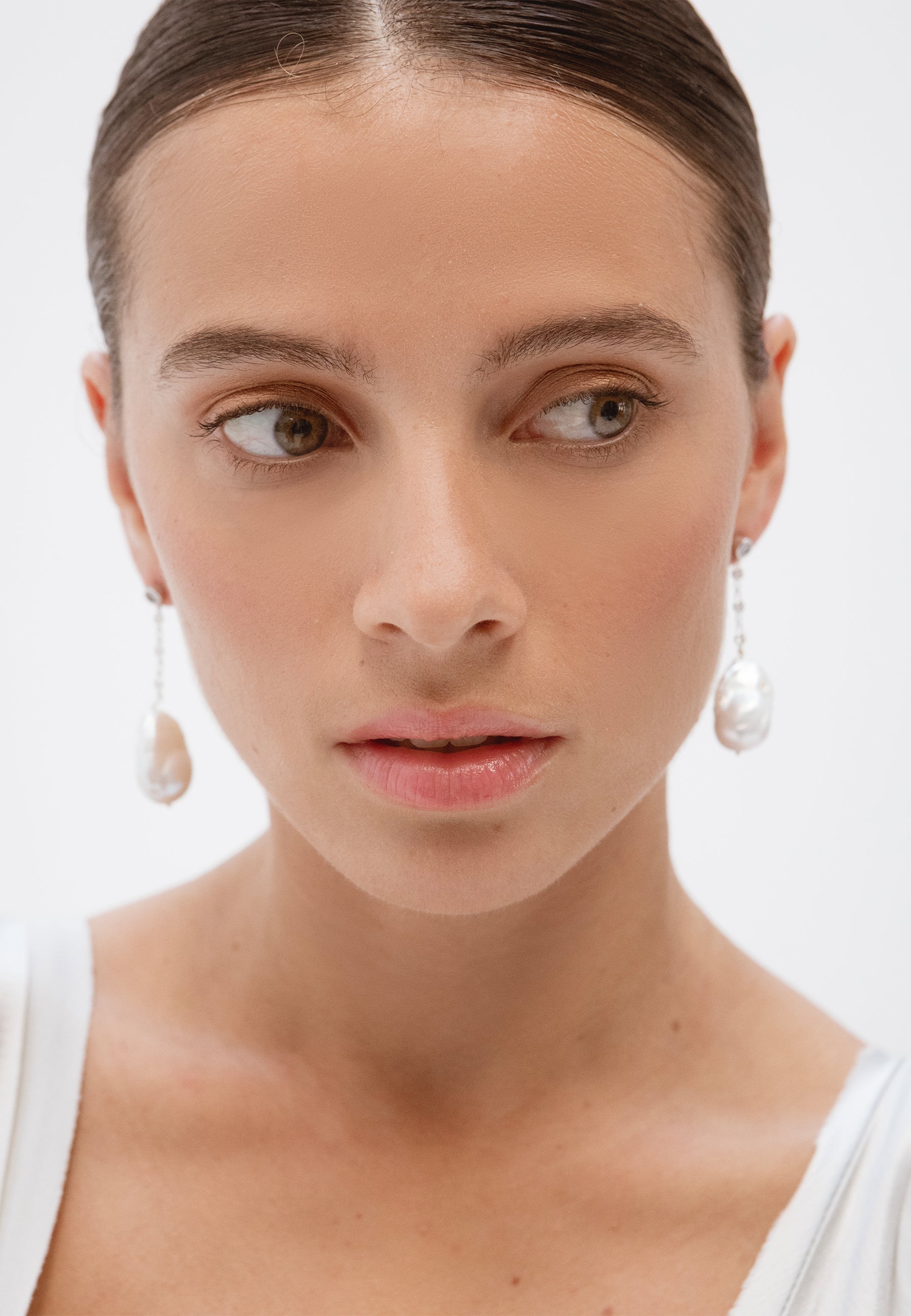 Pendientes Celine Plata Perla Barroca