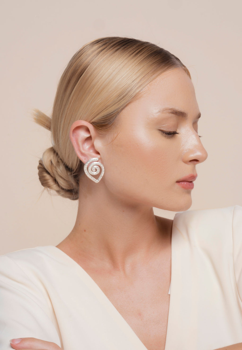Silver Spiral Earrings