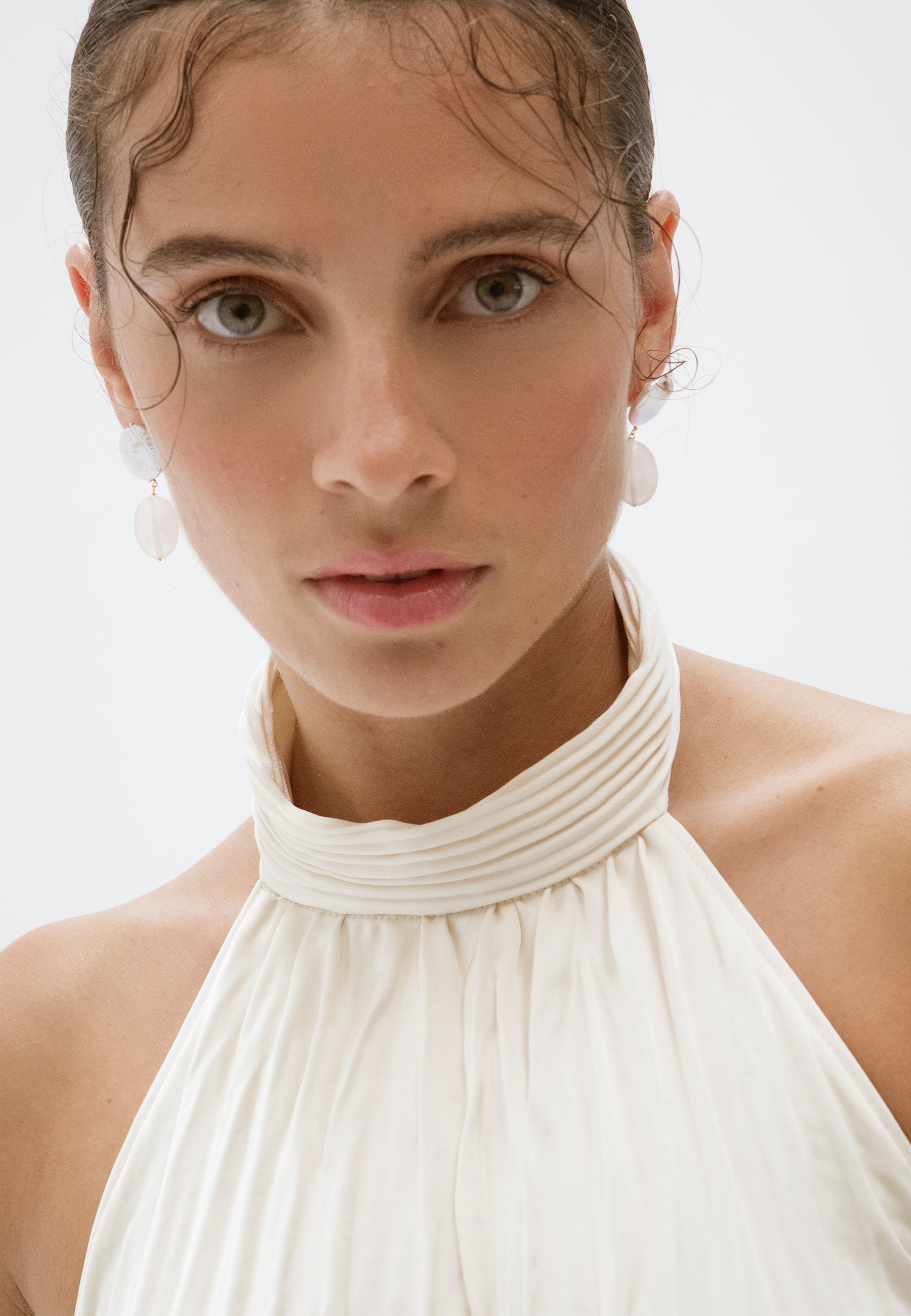 Pendientes Laia Perlas y Cuarzo Rosa