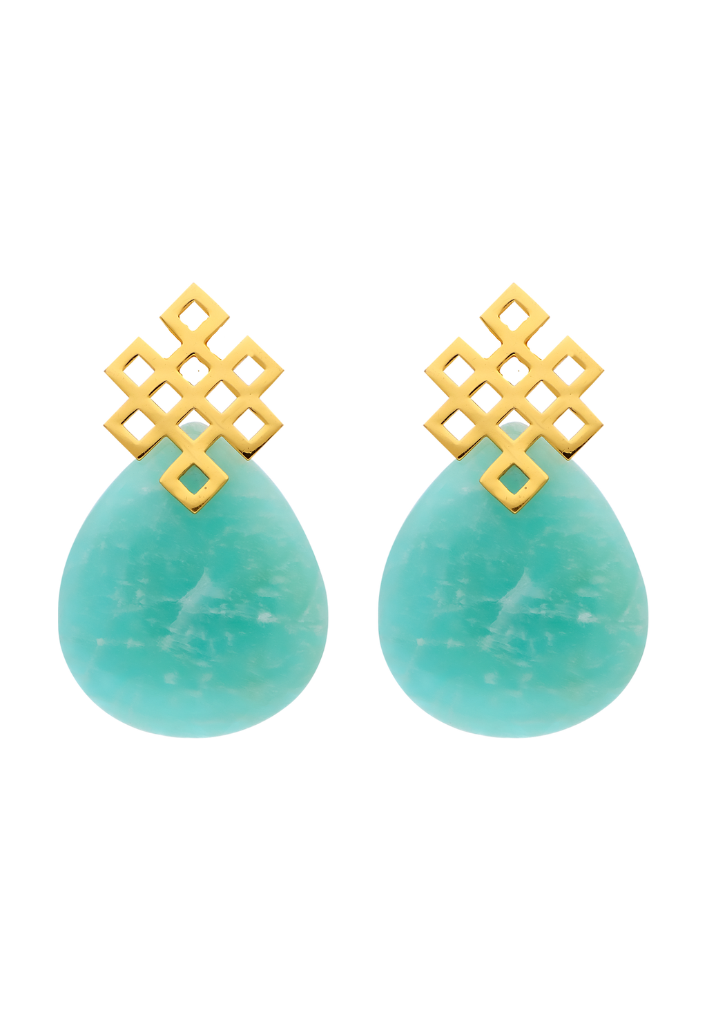 Pendientes Endless Knot Aguamarina