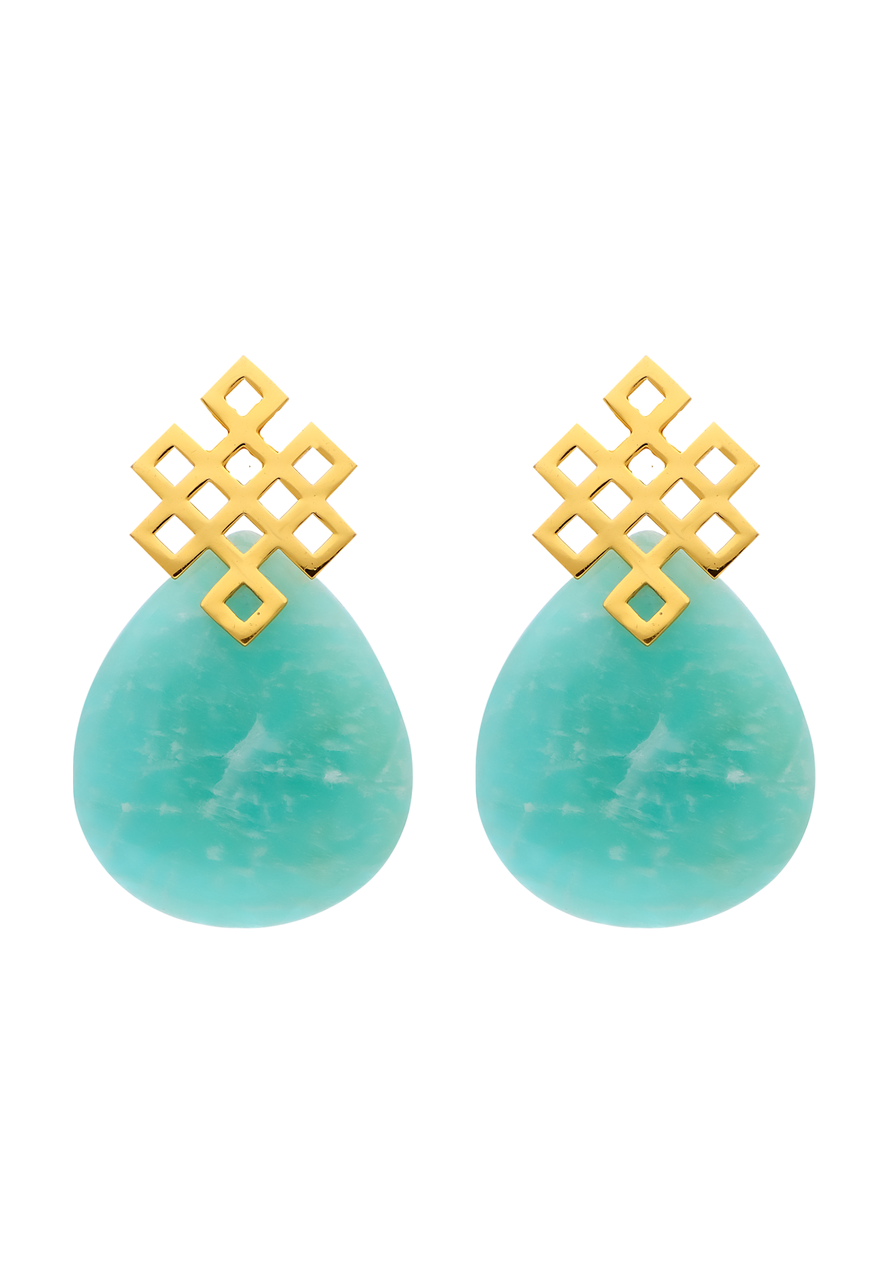 Pendientes Endless Knot Aguamarina