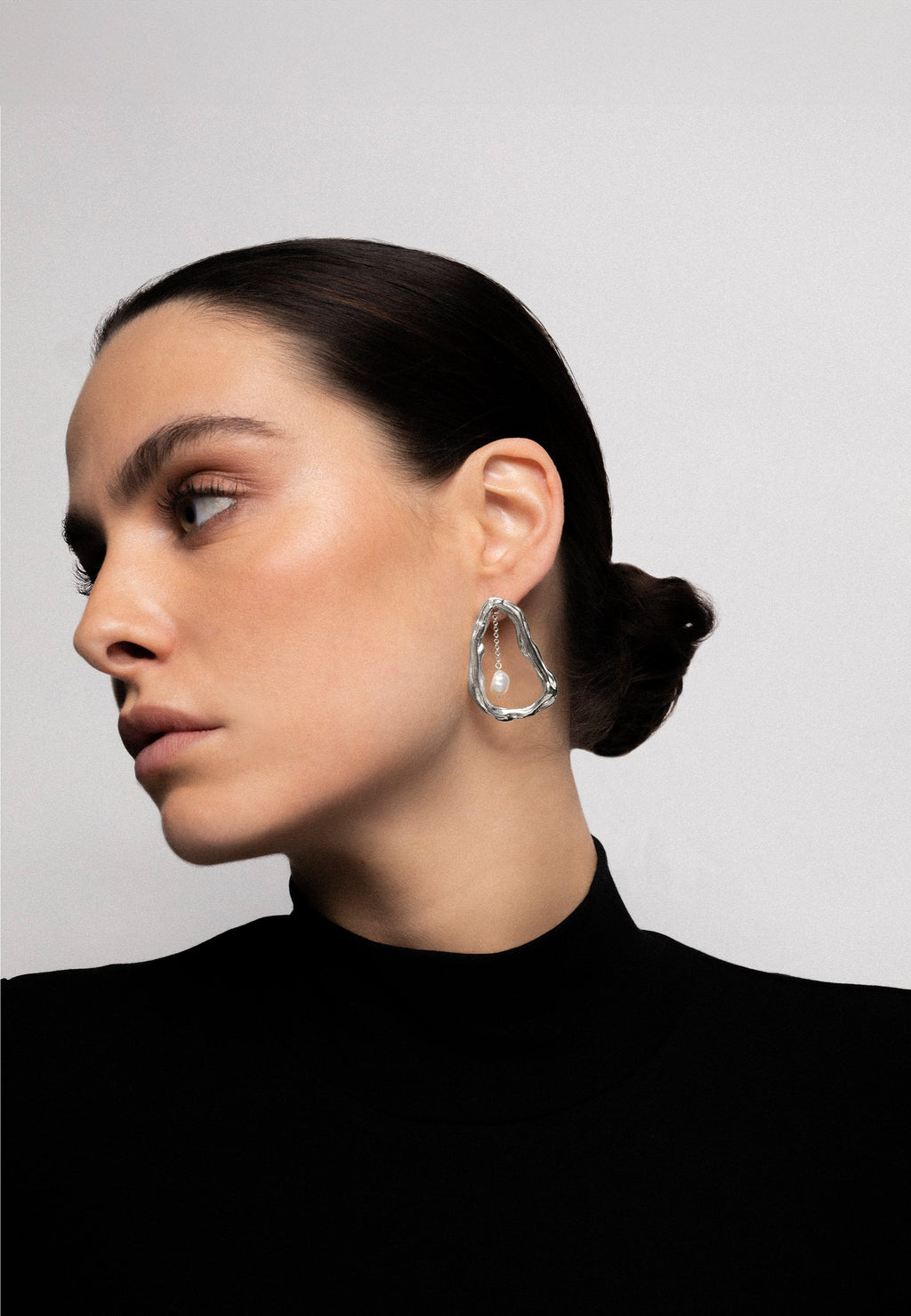 Giselle Pearl Earrings Silver