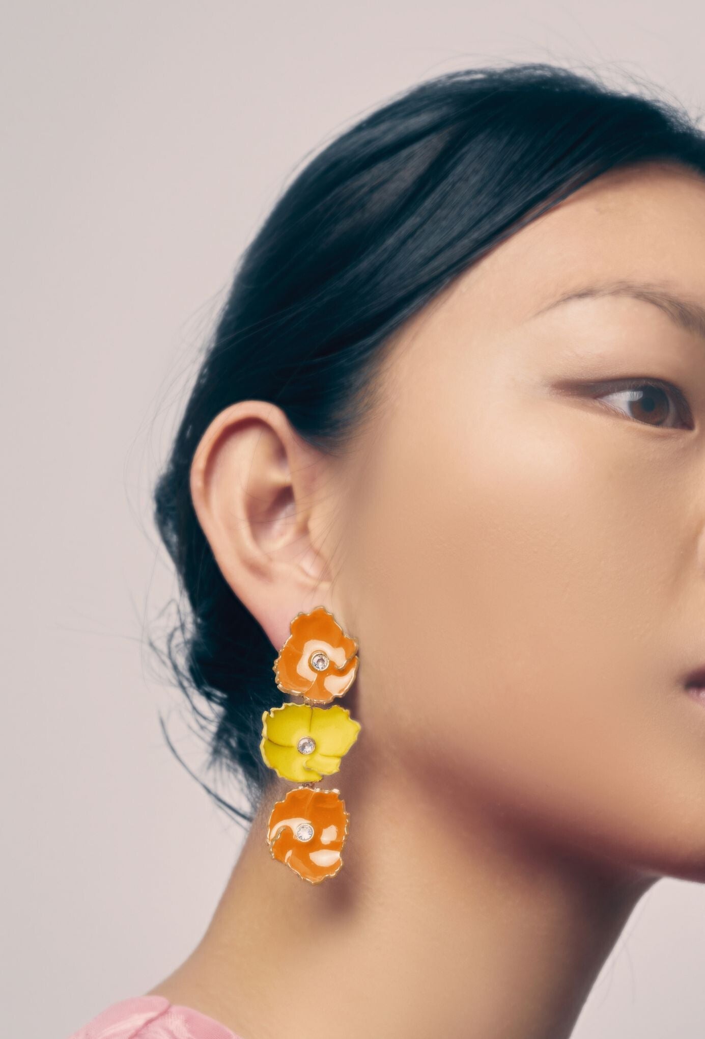 Pendientes Prunus Naranja y Amarillo