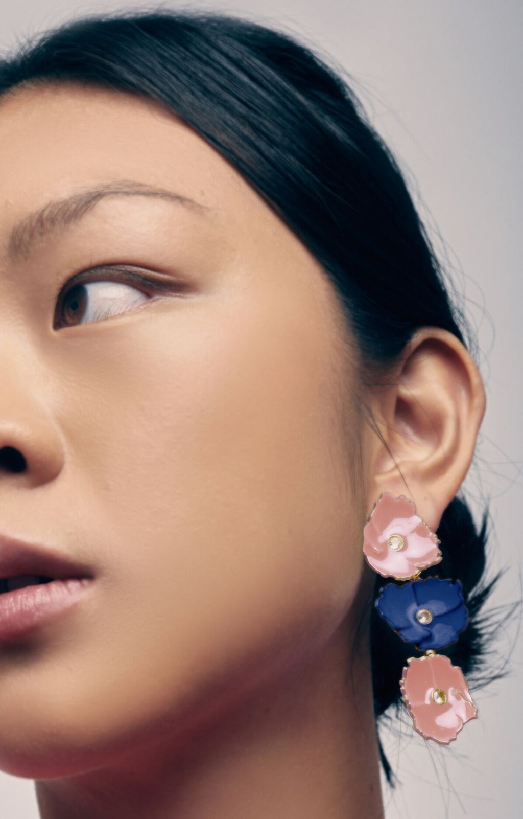 Pendientes Prunus Rosa y Azul